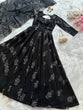 Load image into Gallery viewer, Black Elegant Digital Printed Cotton Anarkali Gown with Dupatta – Full-Length, Ready to Wear ClothsVilla
