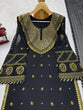 Load image into Gallery viewer, Black Elegant Embroidered Georgette Suit Set ClothsVilla