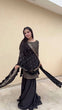Load image into Gallery viewer, Black Elegant Faux Georgette Embroidered Sharara Set ClothsVilla
