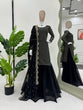Load image into Gallery viewer, Black Elegant Faux Georgette Embroidered Sharara Set ClothsVilla