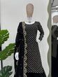 Load image into Gallery viewer, Black Elegant Faux Georgette Embroidered Sharara Set ClothsVilla