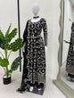 Load image into Gallery viewer, Black Elegant Faux Georgette Embroidered Suit with Micro Cotton Pant