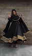 Load image into Gallery viewer, Black Elegant Faux Georgette Long Gown Set with Dupatta Clothsvilla