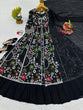 Load image into Gallery viewer, Black Elegant Fox Georgette Lehenga Set with Full-Stitched Top &amp; Lace Border Dupatta ClothsVilla