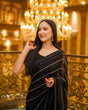 Load image into Gallery viewer, Black Elegant Georgette Saree with Sequin &amp; Zari Work – Slay in Style ClothsVilla