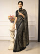 Load image into Gallery viewer, Black Elegant Georgette Sequin Work Saree with Banglori Satin Blouse ClothsVilla