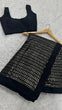 Load image into Gallery viewer, Black Elegant Georgette Sequin Work Saree with Banglori Satin Blouse ClothsVilla