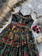 Load image into Gallery viewer, Black Elegant Jimmy Organza Silk Digital Printed Anarkali Gown with Designer Dupatta – 8 Meter Flair ClothsVilla