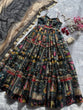 Load image into Gallery viewer, Black Elegant Jimmy Organza Silk Digital Printed Anarkali Gown with Designer Dupatta – 8 Meter Flair ClothsVilla