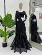 Load image into Gallery viewer, Black Elegant Lycra Lehenga Saree with Fancy Choli – Ready to Wear ClothsVilla