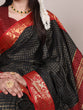 Load image into Gallery viewer, Black Elegant Poly Cotton Saree with Chex Zari Weaving ClothsVilla
