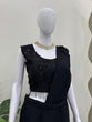 Load image into Gallery viewer, Black Elegant Ready-to-Wear Dhoti Style Ensemble with Blouse &amp; Waist Belt