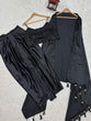 Load image into Gallery viewer, Black Elegant Ready-to-Wear Dhoti Style Set with Shrug &amp; Unstitched Choli ClothsVilla