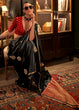 Load image into Gallery viewer, Black Elegant Satin Silk Saree – Evening Cocktail &amp; Dinner Party Wear ClothsVilla
