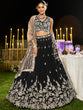 Load image into Gallery viewer, Black Elegant Satin Silk Sequin Embroidered Lehenga Choli with Dupatta – 3.5 Meter Flair, Fully Stitched ClothsVilla