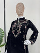 Load image into Gallery viewer, Black Elegant Velvet Ensemble – Luxe Thread &amp; Sequin Work ClothsVilla