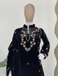 Load image into Gallery viewer, Black Elegant Velvet Ensemble – Luxe Thread &amp; Sequin Work ClothsVilla