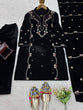Load image into Gallery viewer, Black Elegant Velvet Ensemble – Luxe Thread &amp; Sequin Work ClothsVilla
