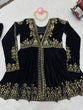 Load image into Gallery viewer, Black Elegant Velvet Ensemble – Top, Plazo &amp; Dupatta ClothsVilla