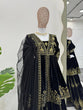 Load image into Gallery viewer, Black Elegant Velvet Ensemble – Top, Plazo &amp; Dupatta ClothsVilla