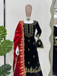 Load image into Gallery viewer, Black Elegant Viscose Velvet Embroidered Sharara Set ClothsVilla