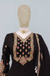 Load image into Gallery viewer, Black Embroidered Chinon Gown with Dupatta – Fully Stitched ClothsVilla