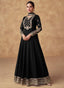 Black Embroidered Chinon Gown with Dupatta – Fully Stitched ClothsVilla