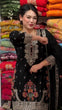 Load image into Gallery viewer, Black Embroidered Sequins &amp; Dori Work Plazzo Set ClothsVilla