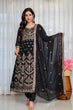 Load image into Gallery viewer, Black Embroidered Sequins Heavy Zari Work Suit Set ClothsVilla