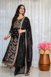 Load image into Gallery viewer, Black Embroidered Sequins Heavy Zari Work Suit Set ClothsVilla