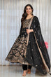 Load image into Gallery viewer, Black Embroidered Sequins Heavy Zari Work Suit Set ClothsVilla