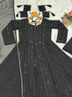 Load image into Gallery viewer, Black Embroidered Top Sharara Set ClothsVilla