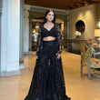 Load image into Gallery viewer, Black Ethereal Butterfly Net indo western ClothsVilla