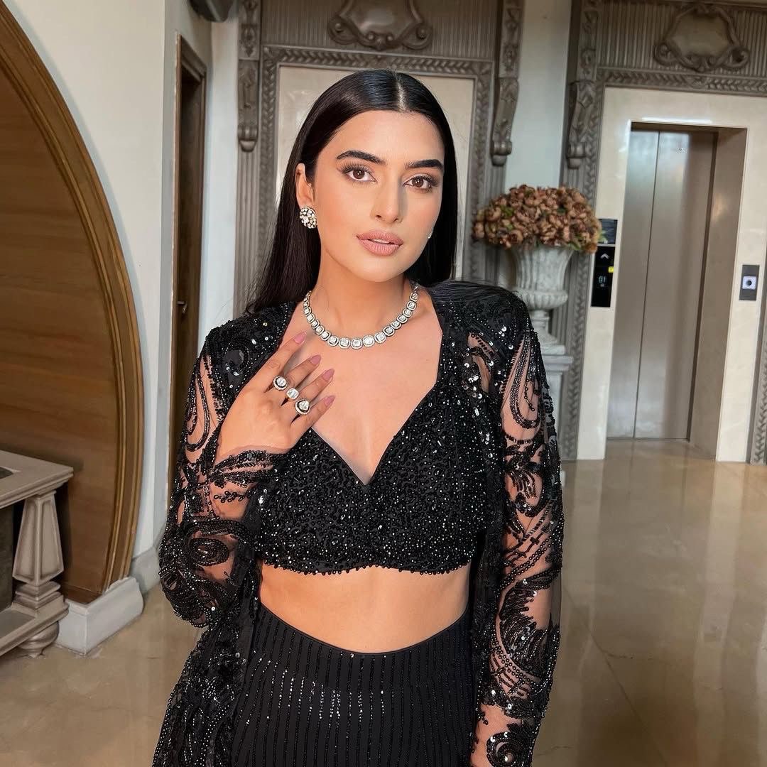 Black Ethereal Butterfly Net indo western ClothsVilla