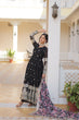 Load image into Gallery viewer, Black Exquisite Premium Designer Faux Georgette Gown with Embroidered Zari Sequins and Tabby Silk Dupatta ClothsVilla