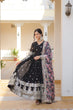 Load image into Gallery viewer, Black Exquisite Premium Designer Faux Georgette Gown with Embroidered Zari Sequins and Tabby Silk Dupatta ClothsVilla