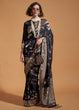 Load image into Gallery viewer, Black Fairytale Banarasi Georgette Silk Saree with Brocade Blouse – Summer Glam Edition ClothsVilla