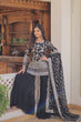 Load image into Gallery viewer, Black Faux Blooming Sequins &amp; Zari Embroidered Readymade Gharara Suit Set ClothsVilla