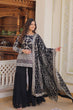 Load image into Gallery viewer, Black Faux Blooming Sequins &amp; Zari Embroidered Readymade Gharara Suit Set ClothsVilla