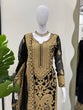 Load image into Gallery viewer, Black Faux Georgette Chinestitch Palazzo Set with Dupatta ClothsVilla
