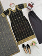 Load image into Gallery viewer, Black Faux Georgette Thread &amp; Sequin Work Top with Micro Cotton Pant and Dupatta Set ClothsVilla