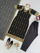Load image into Gallery viewer, Black Faux Georgette Thread &amp; Sequin Work Top with Micro Cotton Pant and Dupatta Set ClothsVilla