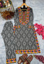 Black Festivals & Party Wear Pur Maslin Silk Top & Bottom Set – Elegant Digital Print & Embroidery Look Clothsvilla
