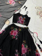 Load image into Gallery viewer, Black Floral Printed Organza Silk Lehenga Set with Handwork Blouse &amp; Dupatta ClothsVilla