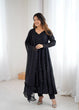 Load image into Gallery viewer, Black Fox Georgette Lucknowi Anarkali Gown Set ClothsVilla
