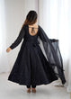 Load image into Gallery viewer, Black Fox Georgette Lucknowi Anarkali Gown Set ClothsVilla