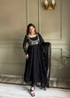 Load image into Gallery viewer, Black Georgette Anarkali Gown with Koti ClothsVilla