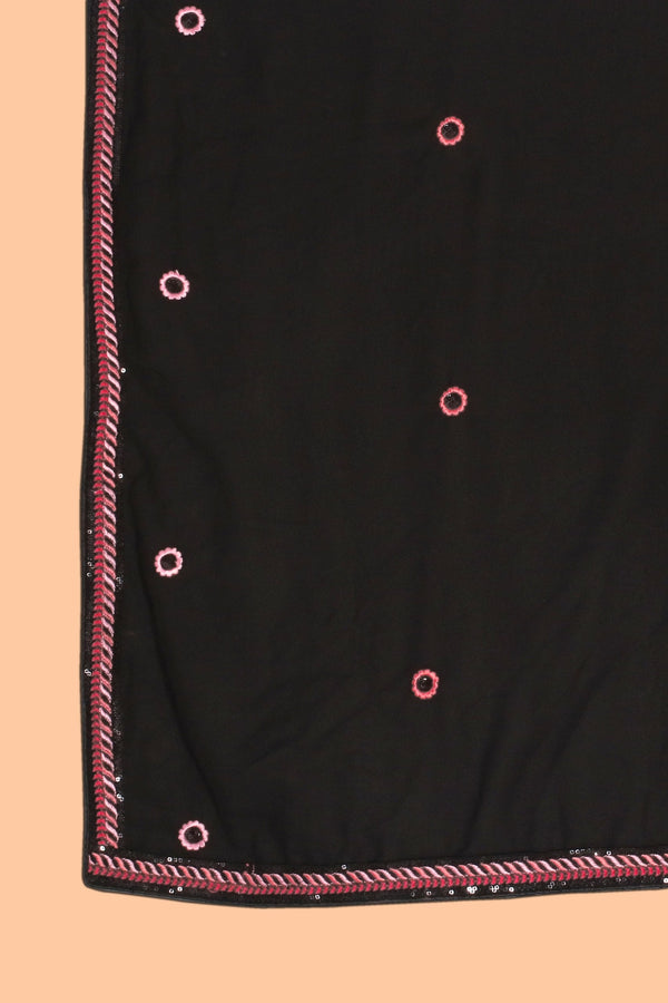 Black Georgette Embroidered Gown ClothsVilla