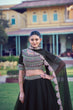 Load image into Gallery viewer, Black Georgette Embroidered Lehenga ClothsVilla