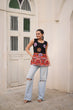 Load image into Gallery viewer, Black Georgette Kutchi Gamthi Embroidered Sleeveless Top ClothsVilla